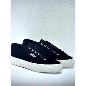 SUPERGA PLATFORM SNEAKERS - Black Avorio 2740 -- 7 1/2M- 9W